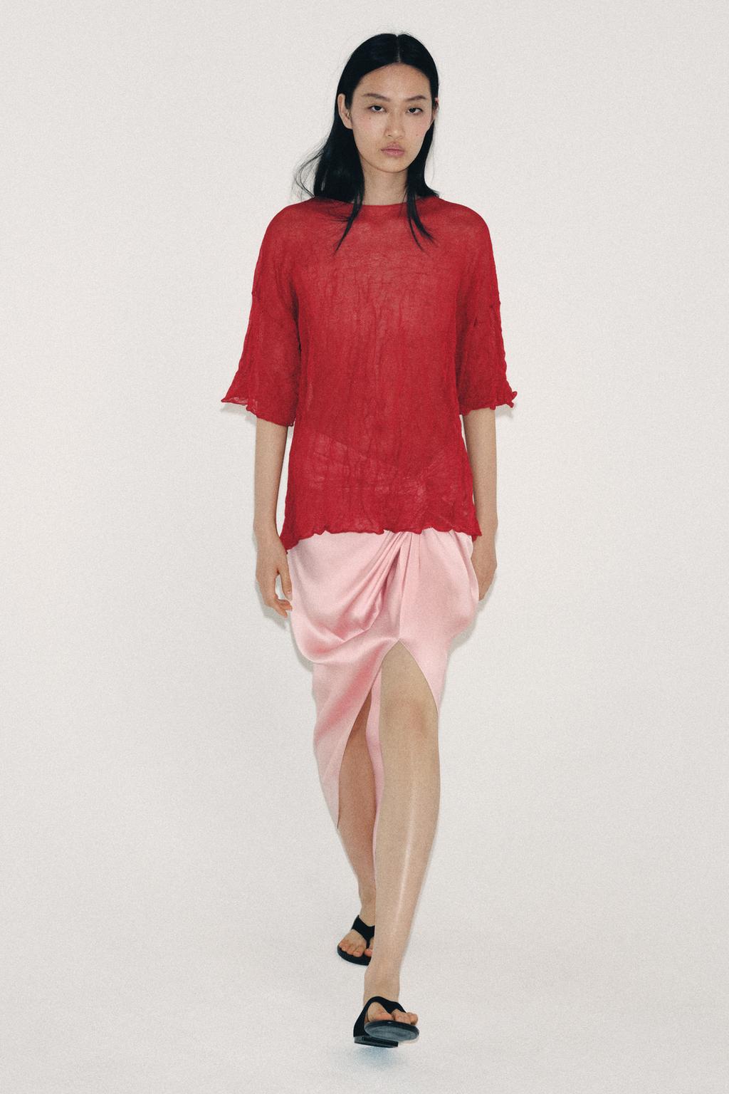 АТЛАСНАЯ ЮБКА СО СБОРКАМИ ZW