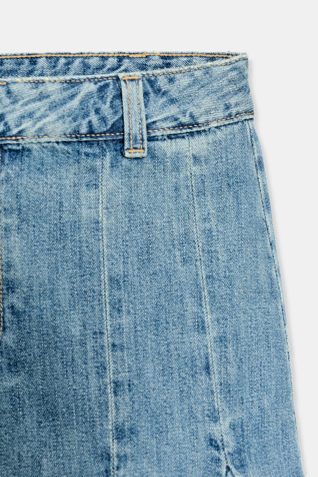 ДЖИНСОВАЯ ЮБКА TRF С КЛИНЬЯМИ