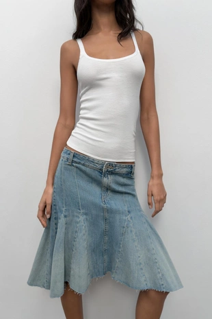 Джинсовая юбка Trf с клиньями- Заказать в России