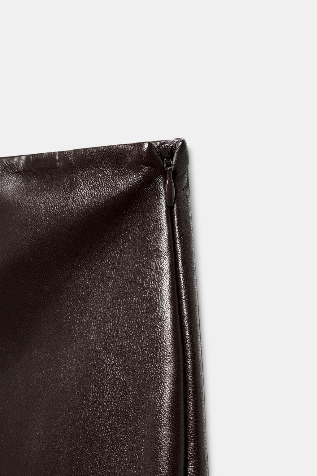 ЮБКА МИДИ ИЗ 100% КОЖИ — коллекция Zara «ZW»
