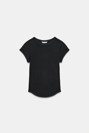 Футболка в рубчик с короткими рукавами- Заказать в России