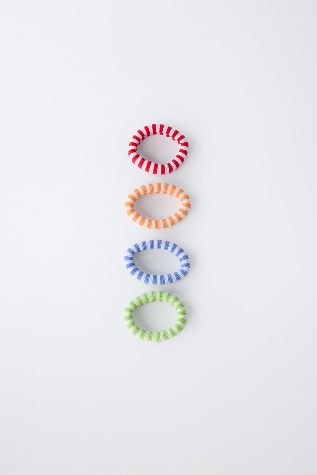 НАБОР ИЗ 4 РЕЗИНОК ДЛЯ ВОЛОС В ПОЛОСКУ