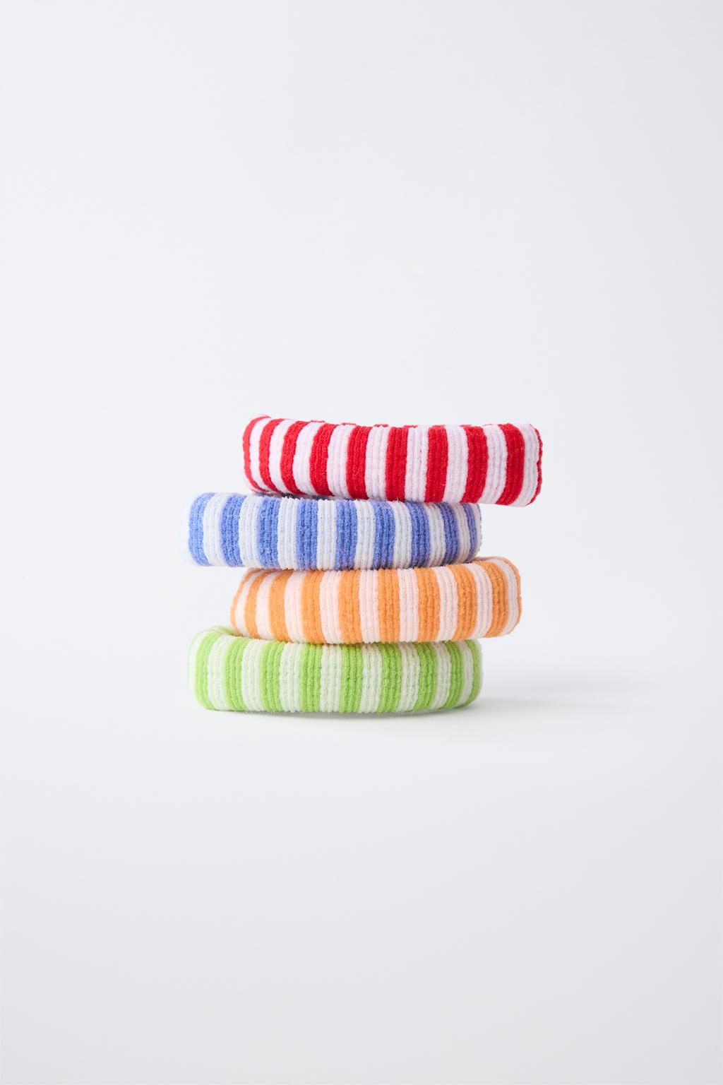 НАБОР ИЗ 4 РЕЗИНОК ДЛЯ ВОЛОС В ПОЛОСКУ