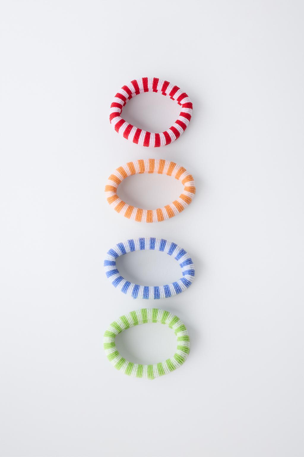 НАБОР ИЗ 4 РЕЗИНОК ДЛЯ ВОЛОС В ПОЛОСКУ