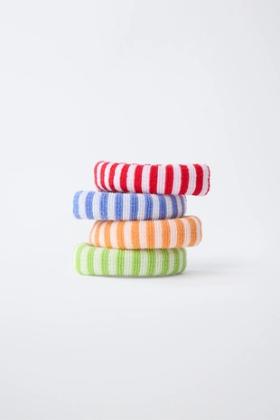 Набор из 4 резинок для волос в полоску- Заказать в России