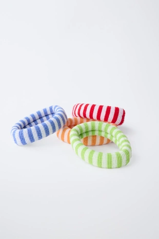 Набор из 4 резинок для волос в полоску- Заказать в России