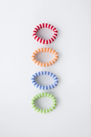 Набор из 4 резинок для волос в полоску- Заказать в России