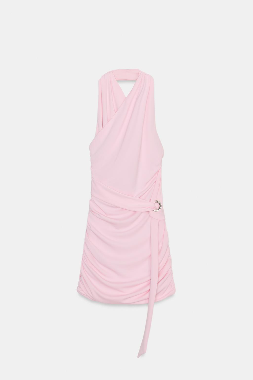 МИНИ-ПЛАТЬЕ ХАЛТЕР СО СБОРКАМИ