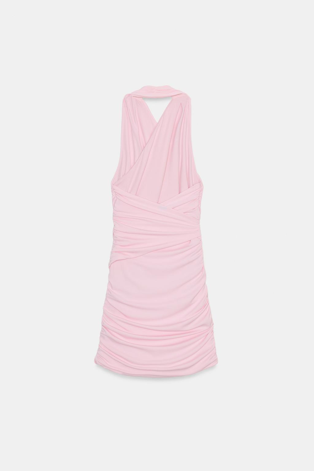 МИНИ-ПЛАТЬЕ ХАЛТЕР СО СБОРКАМИ