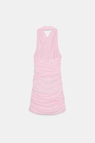 Мини-платье халтер со сборками- Заказать в России