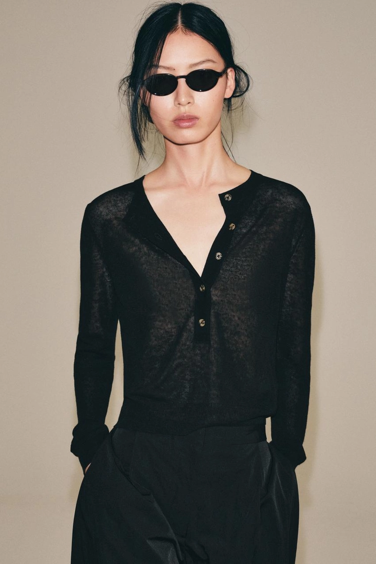 Вязаный джемпер henley