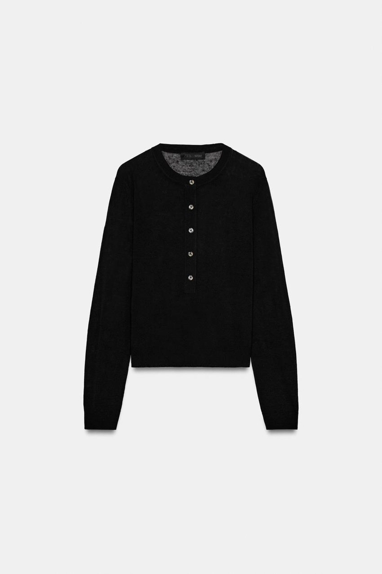 Вязаный джемпер henley