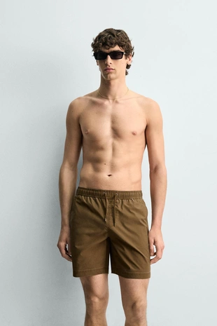 Длинные плавки в полоску с эффектом потертости- Заказать в России