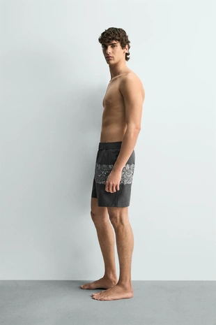 Длинные плавки с цветочным принтом- Заказать в России