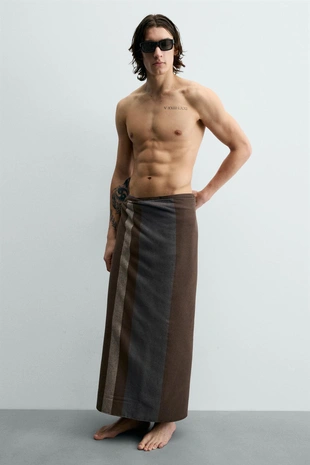 Пляжное полотенце в полоску- Заказать в России