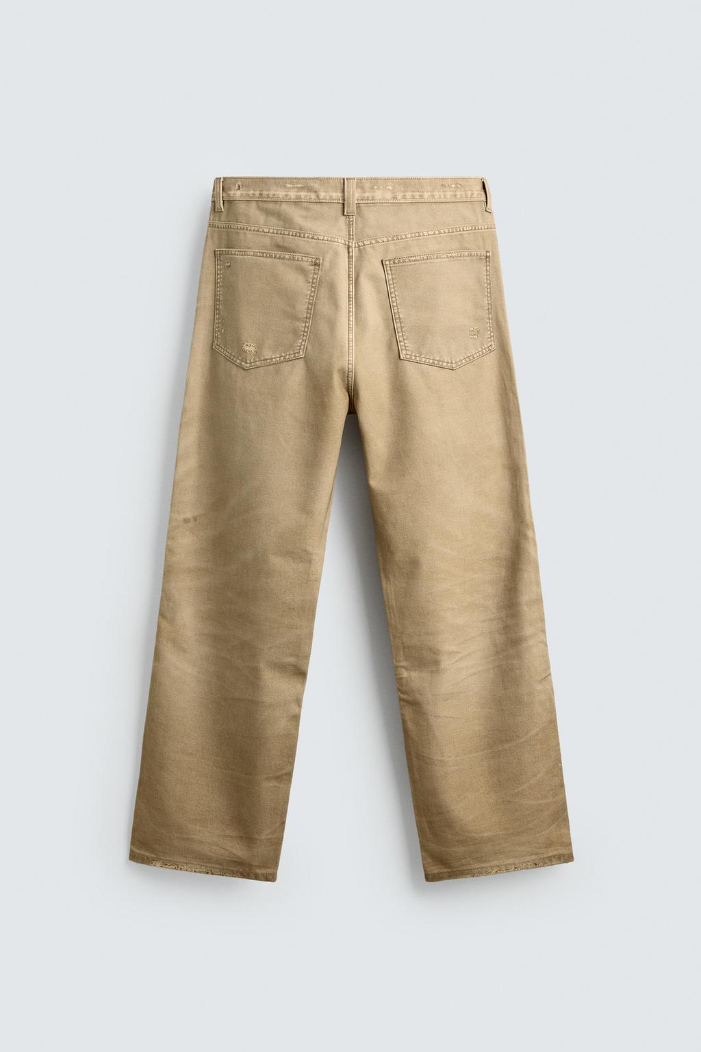 БРЮКИ прямого кроя С ЭФФЕКТОМ ПОТЕРТОСТИ