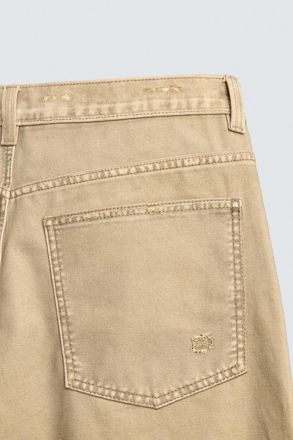 БРЮКИ прямого кроя С ЭФФЕКТОМ ПОТЕРТОСТИ