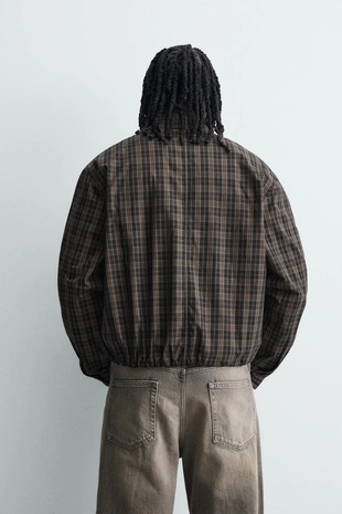 Укороченная куртка в клетку- Заказать в России