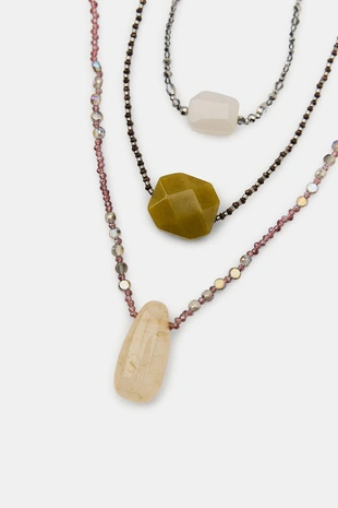 Набор из 3 бусинных камней на шею- Заказать в России