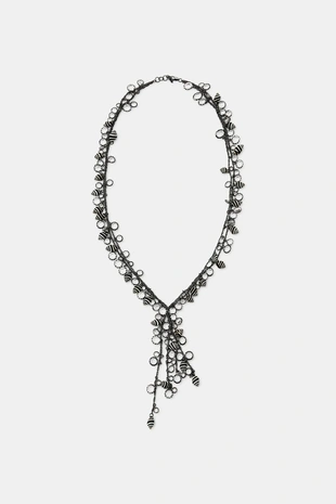 Цепочка из крупных звеньев с подвесками из ракушек и страз- Заказать в России