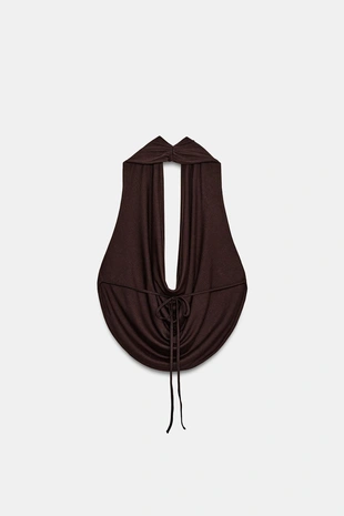 Драпированный топ халтер- Заказать в России