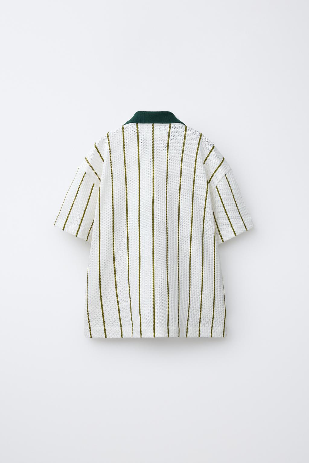 ТРИКОТАЖНАЯ РУБАШКА В ПОЛОСКУ С НАДПИСЬЮ