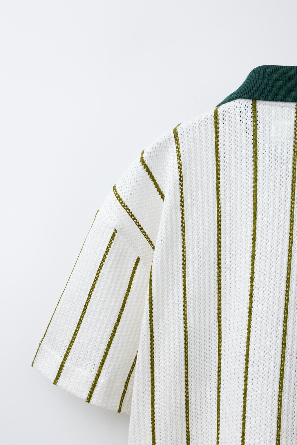 ТРИКОТАЖНАЯ РУБАШКА В ПОЛОСКУ С НАДПИСЬЮ