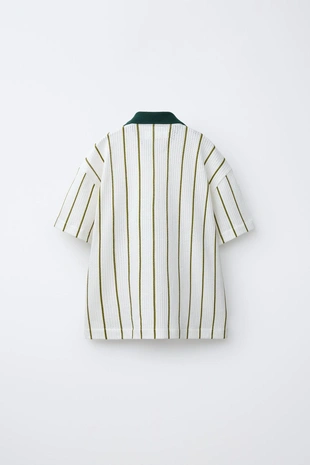 Трикотажная рубашка в полоску с надписью- Заказать в России