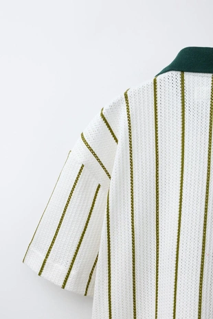 Трикотажная рубашка в полоску с надписью- Заказать в России