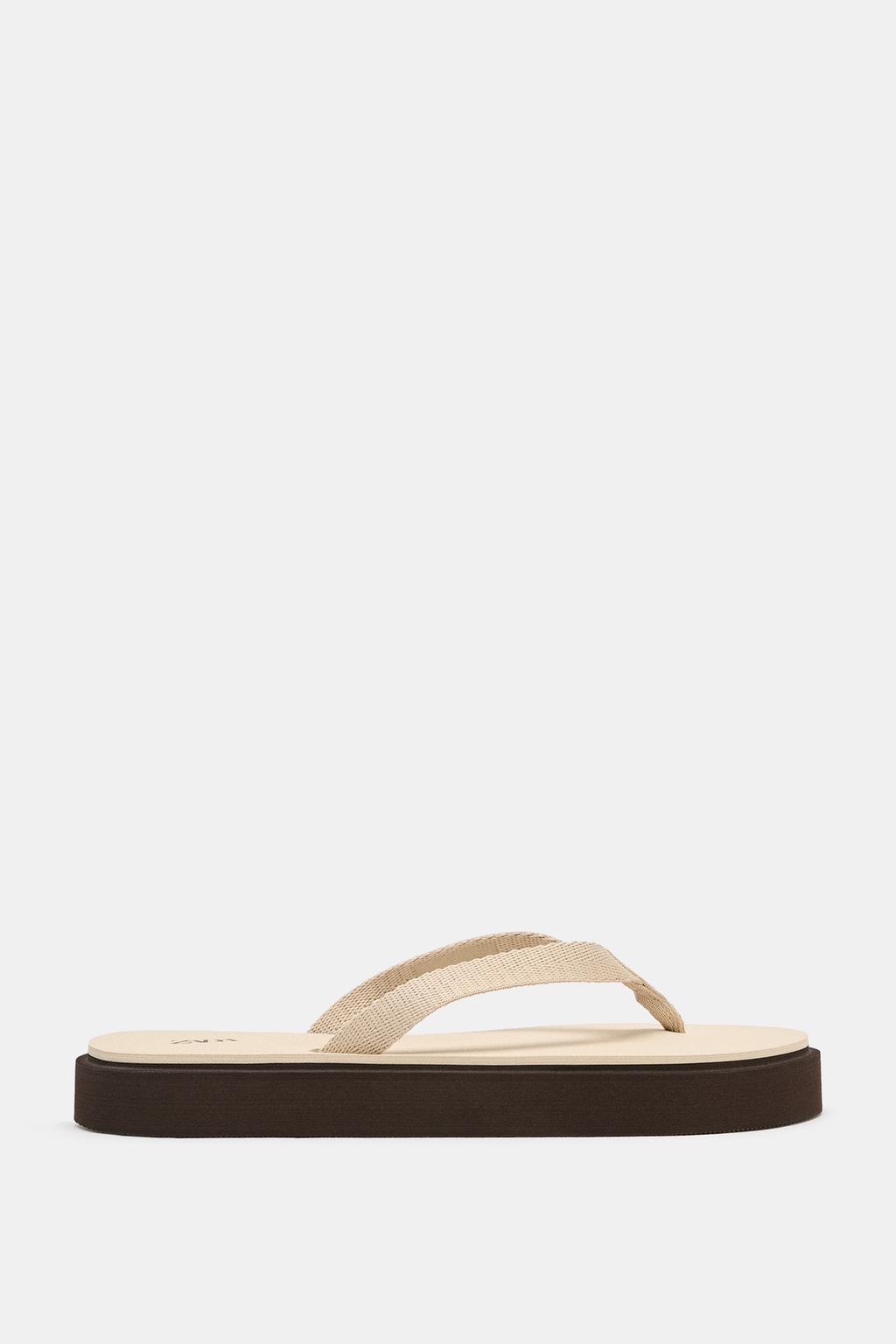 КОМБИНИРОВАННЫЕ САНДАЛИИ НА ПЛОСКОЙ ПОДОШВЕ