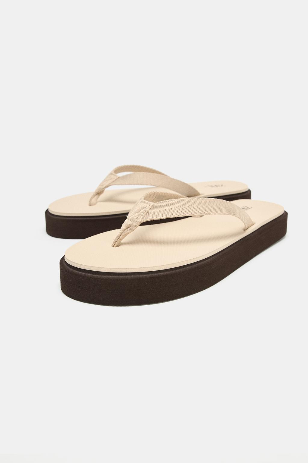 КОМБИНИРОВАННЫЕ САНДАЛИИ НА ПЛОСКОЙ ПОДОШВЕ