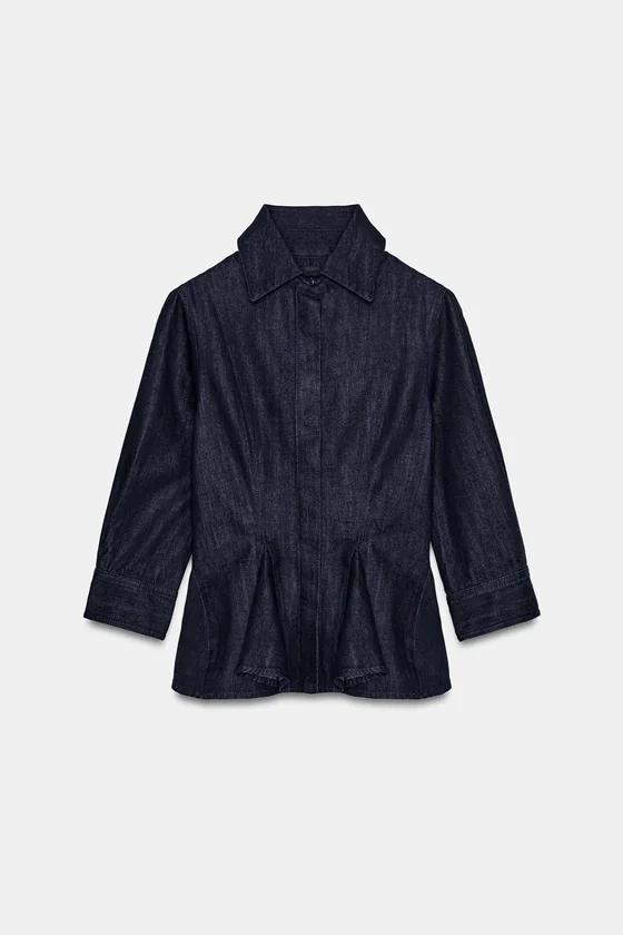 ДЖИНСОВАЯ РУБАШКА С БАСКОЙ — коллекция Zara «ZW»