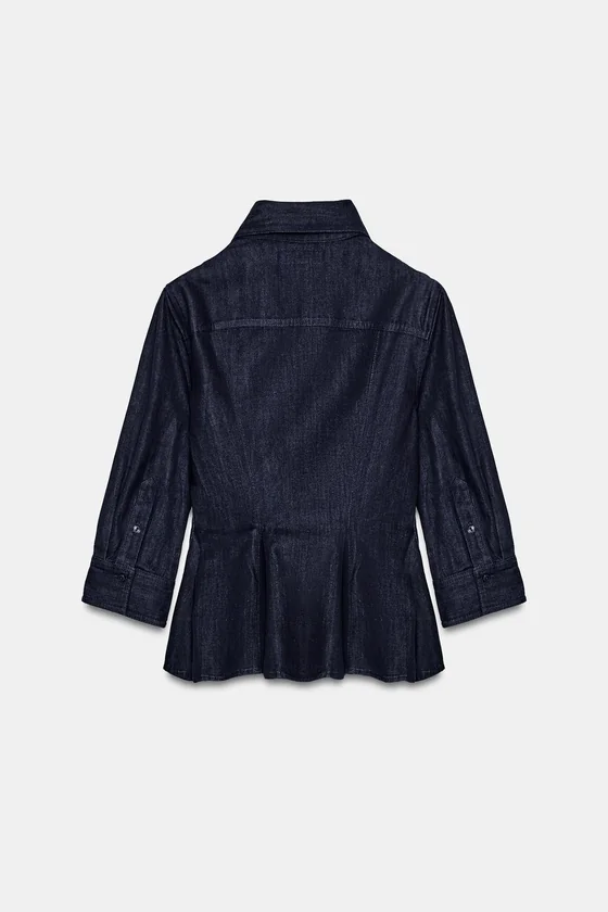 ДЖИНСОВАЯ РУБАШКА С БАСКОЙ — коллекция Zara «ZW»