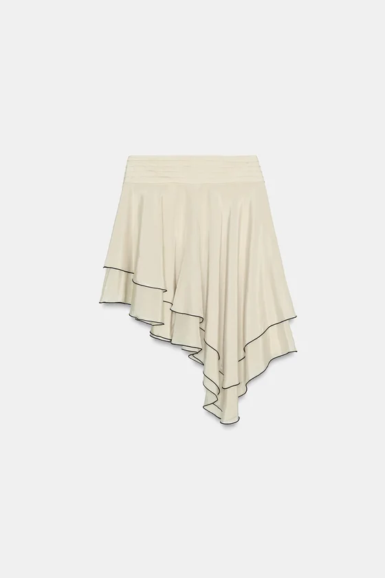ЮБКА АСИММЕТРИЧНОГО КРОЯ С ВОЛАНАМИ — коллекция Zara «ZW»