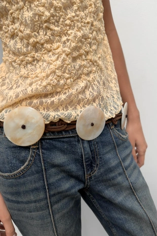 Ремень-шнурок с дисками из смолы- Заказать в России