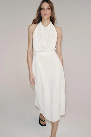 Платье с горловиной халтер — коллекция Zara «Zw»- Заказать в России