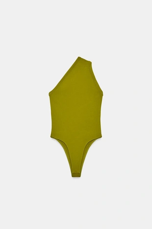 Боди с асимметричным вырезом- Заказать в России