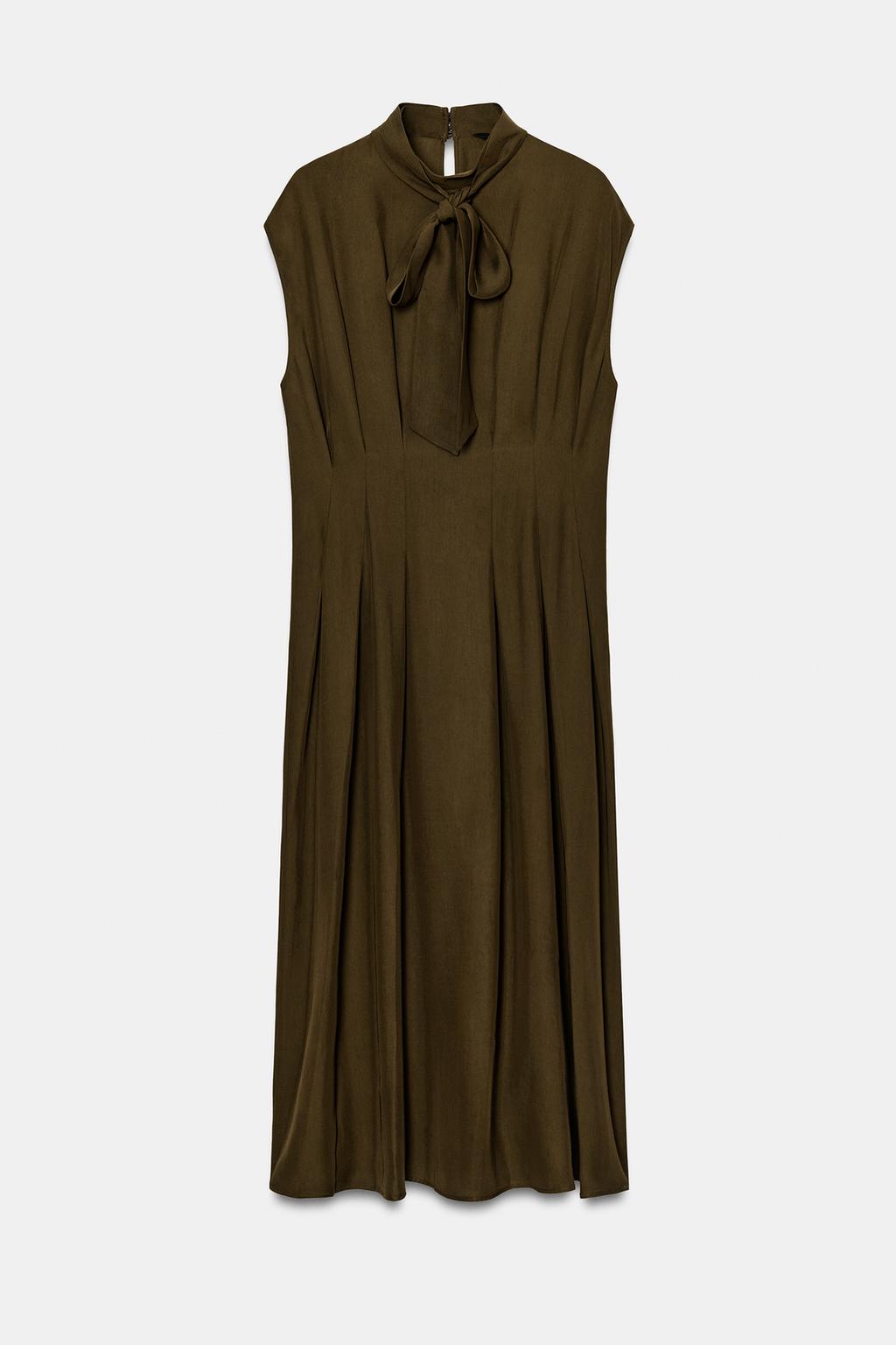 ПЛАТЬЕ МИДИ С ЗАВЯЗКАМИ — коллекция Zara «ZW»