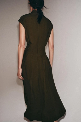 Платье миди с завязками — коллекция Zara «Zw»- Заказать в России