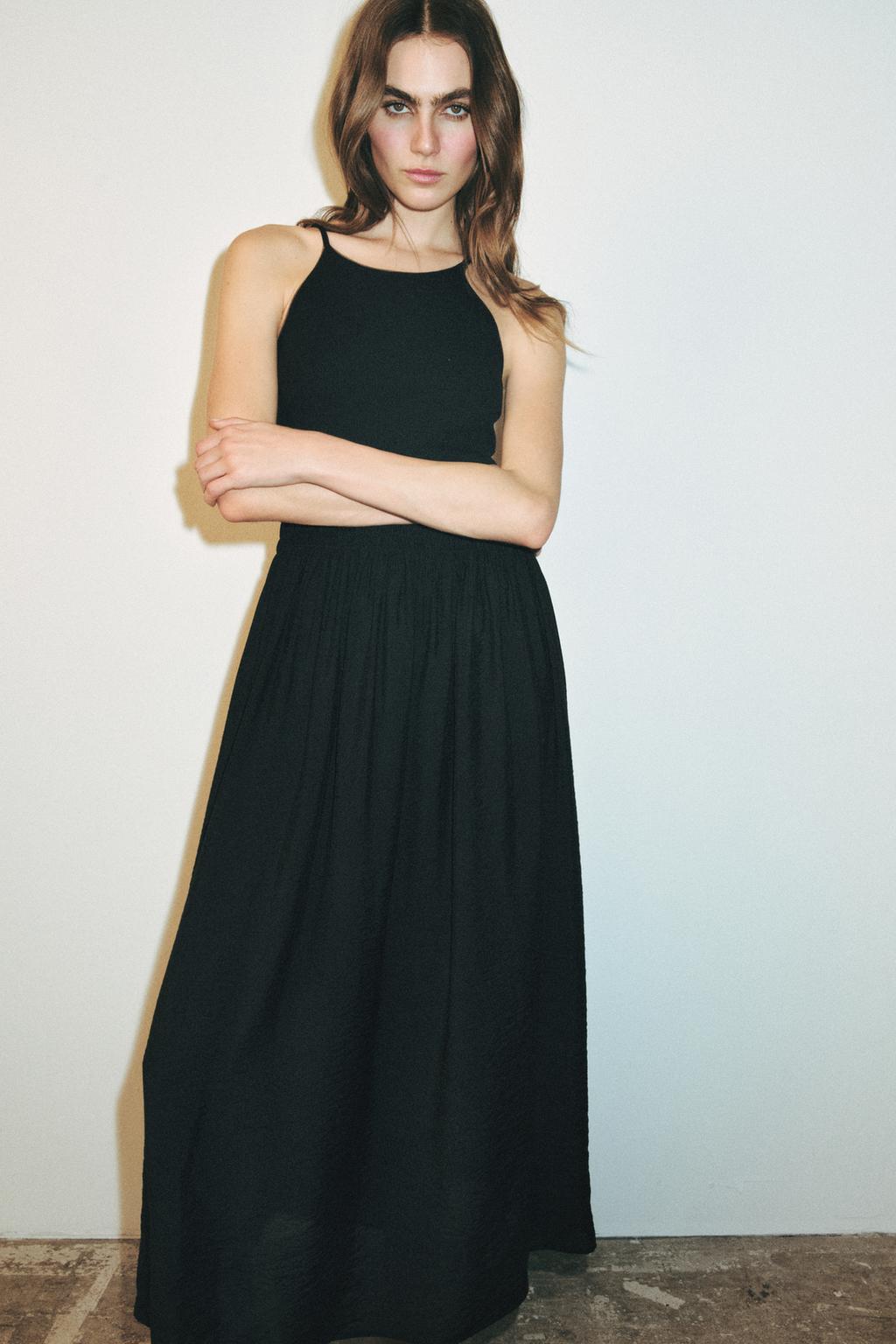 КОМБИНИРОВАННОЕ ПЛАТЬЕ НА БРЕТЕЛЯХ