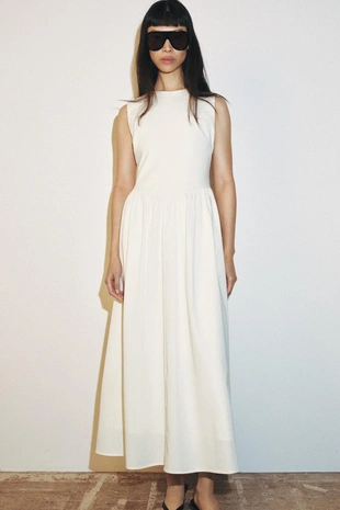 Комбинированное платье миди- Заказать в России