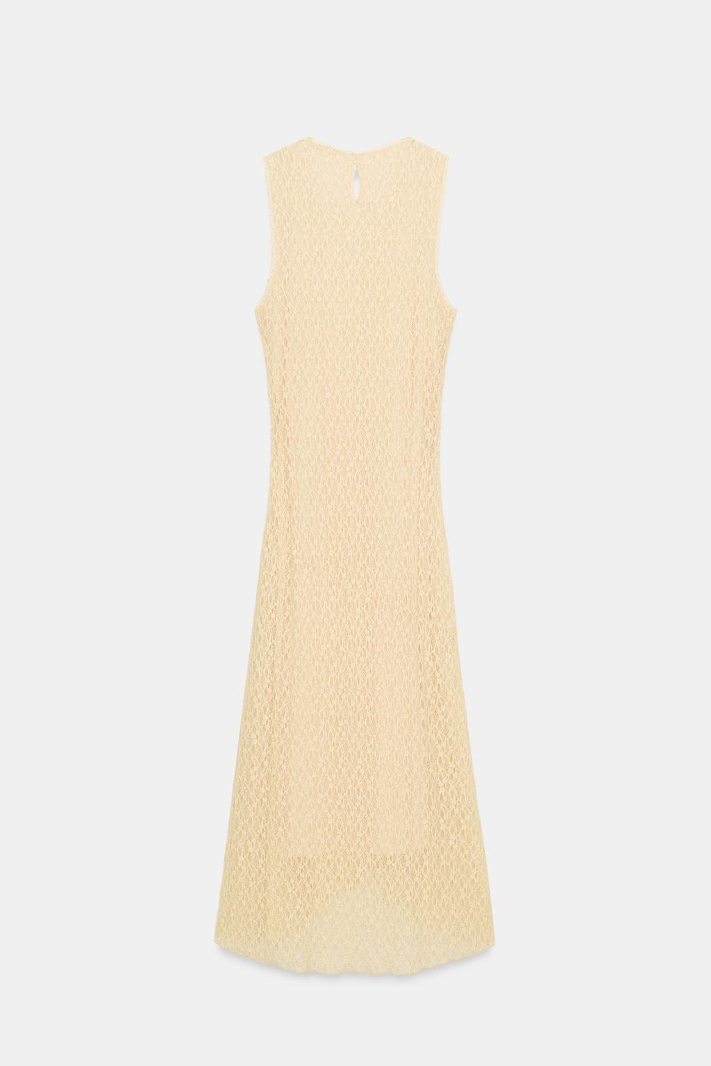 ПЛАТЬЕ МИДИ С ЖАТЫМ КРУЖЕВОМ