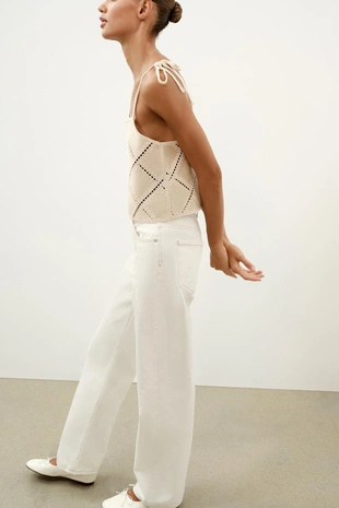 Ecru | 8779/187/712 - Zara Топ в стиле пэчворк на бретелях