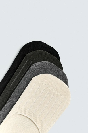 Набор из 4 невидимых носков-следков в рубчик- Заказать в России