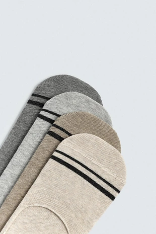 Набор из 4 пар носков-следков в полоску- Заказать в России