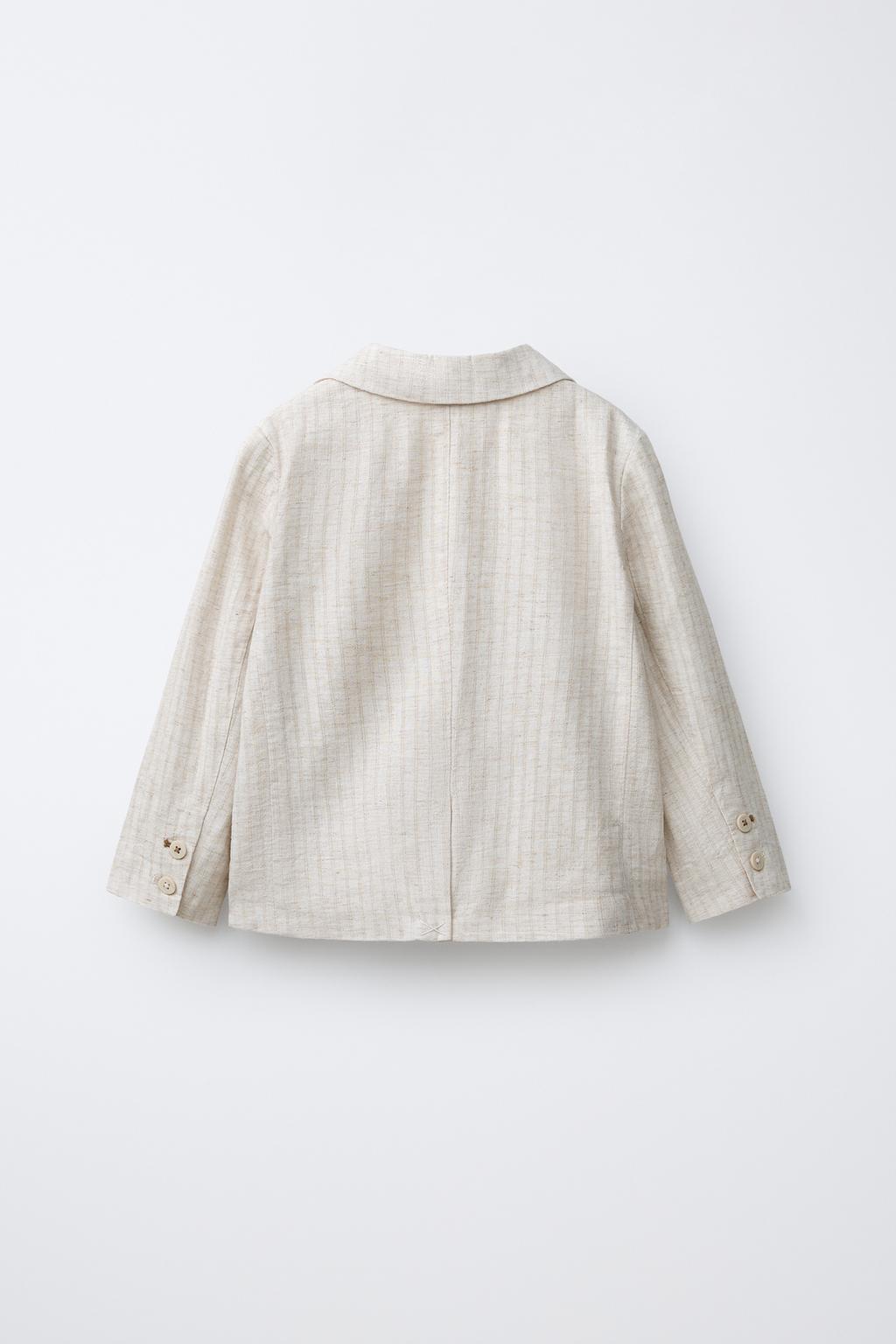 Полосатый пиджак из смесового льна