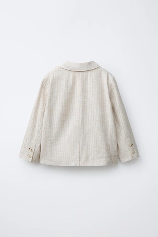 Полосатый пиджак из смесового льна- Заказать в России