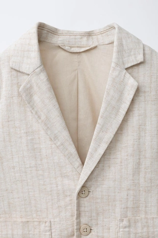 Полосатый пиджак из смесового льна- Заказать в России