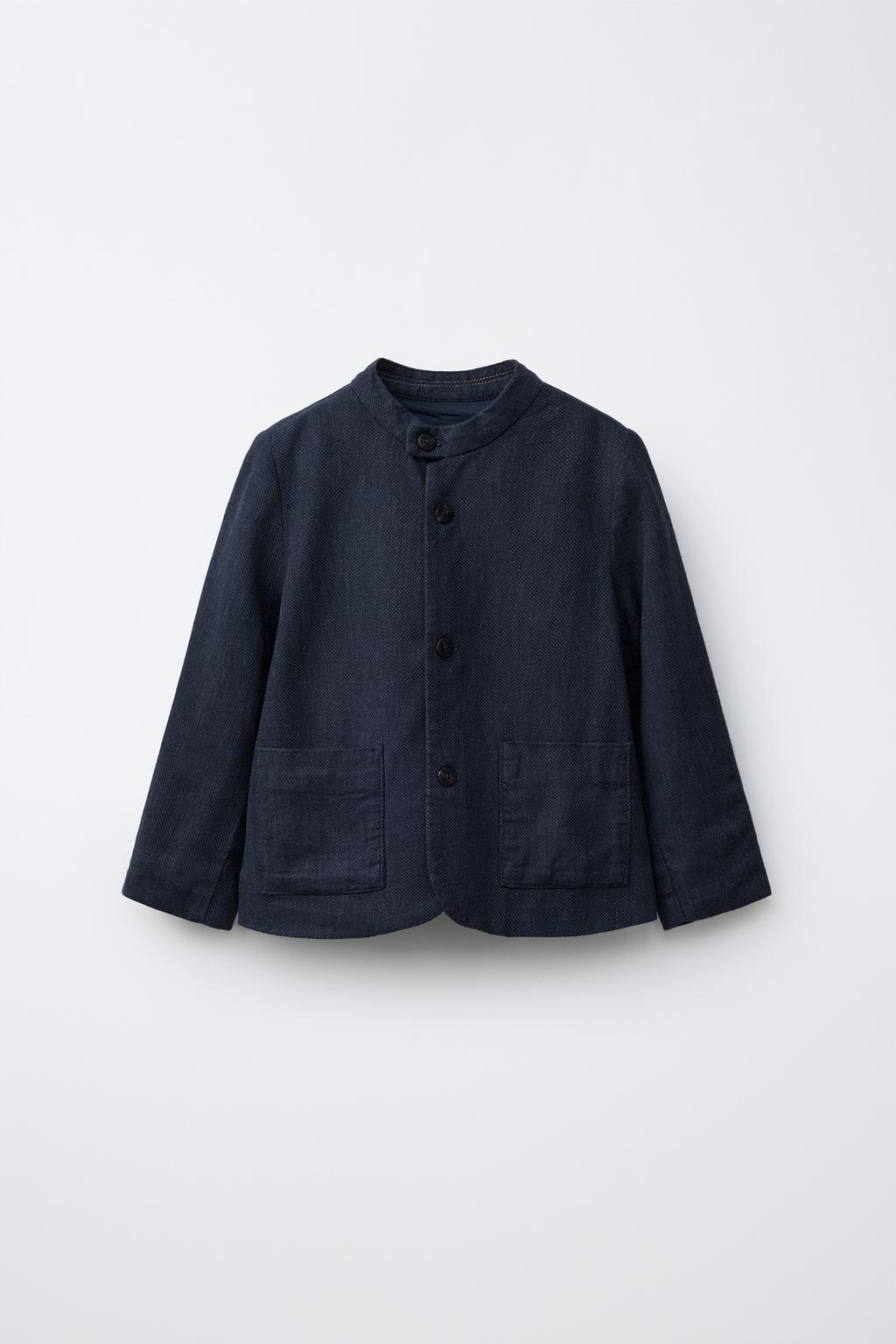 Пиджак из смесового льна с отстегивающимся воротником