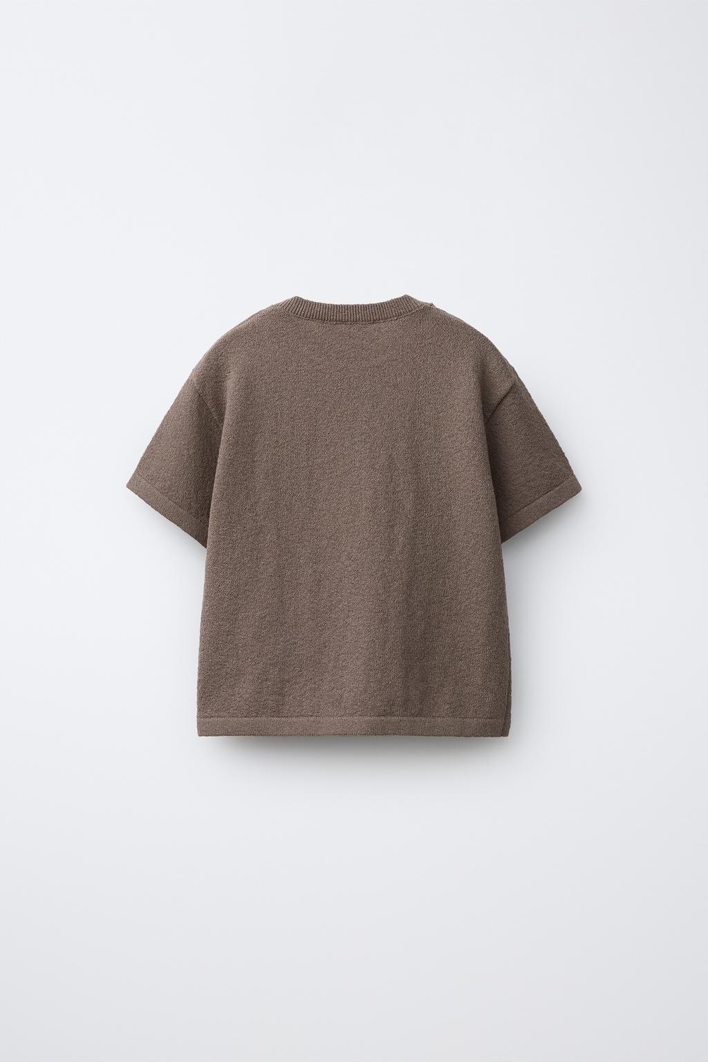 Плетёная футболка с круглым вырезом